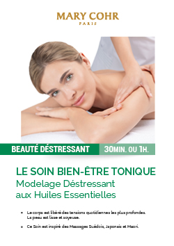 Soin Beaut&eacute; Destressant
Le modelage destressant aux Huiles Essentielles
